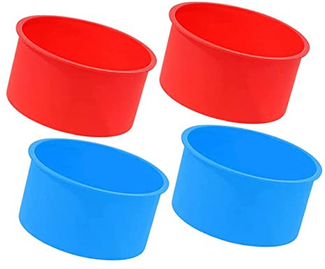 PAMINGONO Lot De 4 Moules À Gâteaux En Silicone De 10 Cm, Moules À Mousse, À Gâteaux, Outils De Pâtisserie, À Chocolat Multifonctions, À Bonbons, À Gelée,