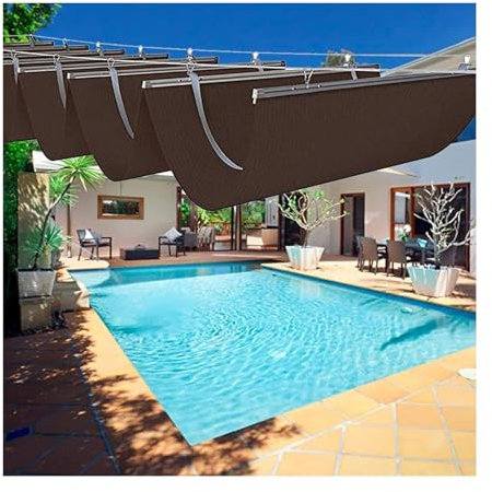 U-Shaped Wave Awning Telescopic Canopy Cover for Outdoor Pavilions Sunrooms & Terraces - 2.4m (7.87ft) Replacement Sail for Enhanced Shade & Style.