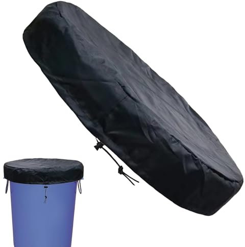 Rete protettiva – copertura per barile di pioggia, copertura per tamburo con coulisse, coperchio per secchio d'acqua con corda di tensione regolabile, scudo protettivo per esterni, patio, cortile