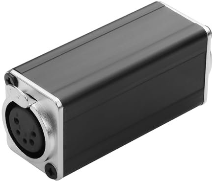 CERRXIAN Adaptador XLR macho de 5 pines, conector XLR de 5 pines macho a hembra para micrófono, estudio, hogar o escenario, color negro