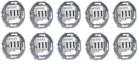 Rutenbeck 10 x Unterputz TAE-Anschlussdose/Telefondose NFF für 2X Telefon + 1x Nebenstellen (Fax, AB, Modem) 3x6 polig 2x6 Schraubkontakte reinweiß ohne Abdeckung