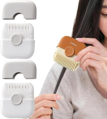 Split End Trimmer for Women – 2 Pack Razor Comb for Cutting & Thinning Hair – Double Sided Hair Cutting Tool & Split End Remover – Unisex Hair Trimmer Comb Cutter for Dead Ends (Gray)