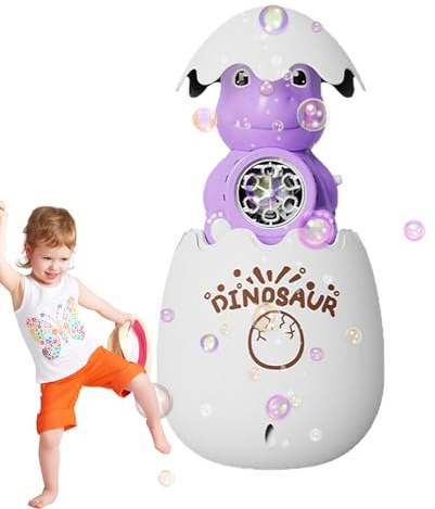 Barn såpbubbelmaskin | lysande dinosaurie-äggblåsare, rolig interaktiv tvålbubbelmaskin för barn, påsk, jul, trädgårdsfest, strandaktiviteter