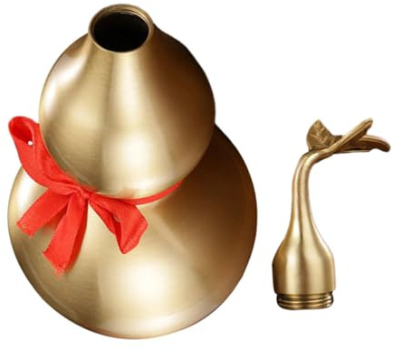 IMIKEYA Brass Gourd Statue Decorative Craft Chinese Gourd Sculpture Home Ornaments Living Table Decor