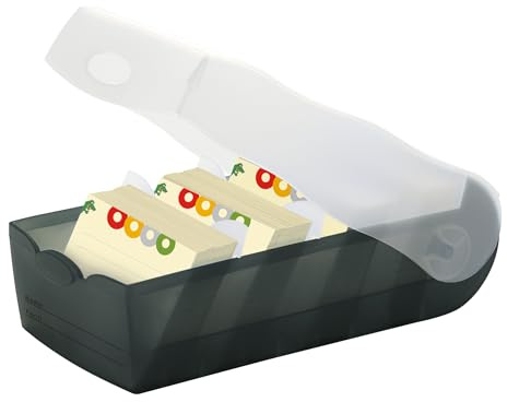 HAN schedaritto CROCO – apprendimento del vocabolario ingegnosamente semplice grazie al sistema di apprendimento a 5 argomenti, scatola di schede DIN A8, nero, 998-633