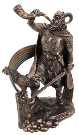 US Heimdall Skulptur aus kaltgegossener Bronze, 23 cm