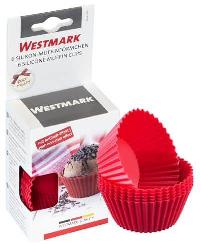 Westmark Muffinformen mit Antihaft-Effekt, 6 Stück, Ø 7cm, Öko-Test Sehr Gut, Silikon, Rot, 30142260