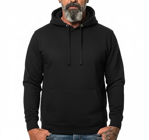 ROCK-IT Apparel Hooded Sweater Herr Hoodie Workerhoodie Hoodie Sweatshirt Herr Hoody Storlek XS-5XL hög kvalitet och mycket mjuk Svart XL