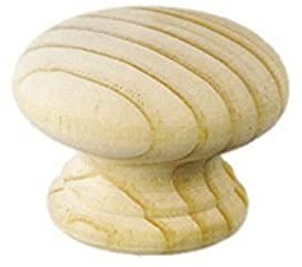 Merriway Pomo Merriway BH03884, hecho de madera de pino sin laca, ideal para puerta de armario o cajón, mide 60 mm (paquete de 4)