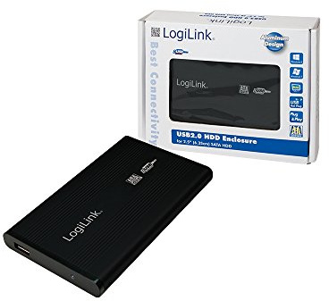 Logilink Gehäuse 6,4 cm (2,5 Zoll) S-ATA HDD USB 2.0 Alu schwarz