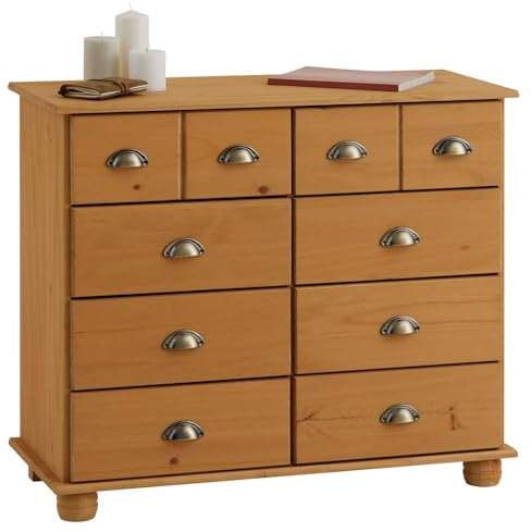 IDIMEX Schubladenschrank Colmar, Kommode mit 8 Schubladen, Kiefer massiv, Sideboard, Landhausstil