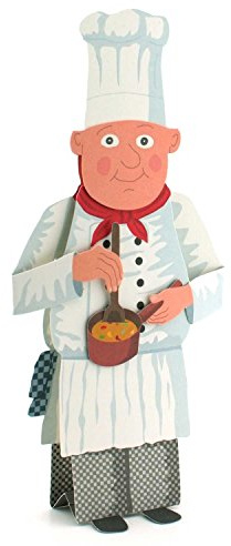 Il capocuoco Biglietto 3D Pop-Up Chef - Ideale come biglietto d'invito per un pranzo o una cena, un compleanno, una serata di cucina o un cooking party
