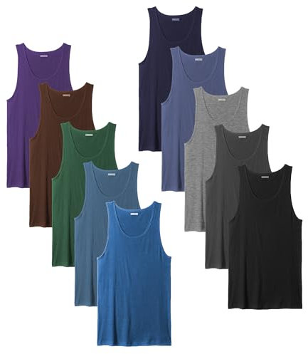 Andrew Scott Basics Jungen 10er Pack Farbe A-Shirt Sport Tank Top Unterhemden, 10 Stück – farblich sortiert, 1 Stück., 2-3 Jahre