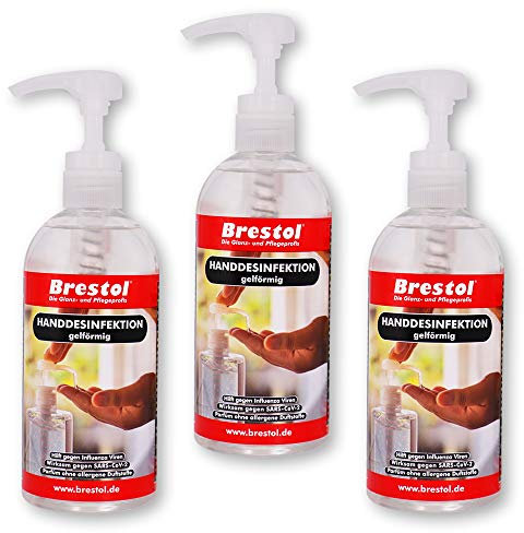 HANDDESINFEKTION Gel 3x 500 ml Spenderflasche Desinfektionsmittel für Hand Haut Hände Desinfektion Desinfektionsgel Geldesinfektion gelförmig
