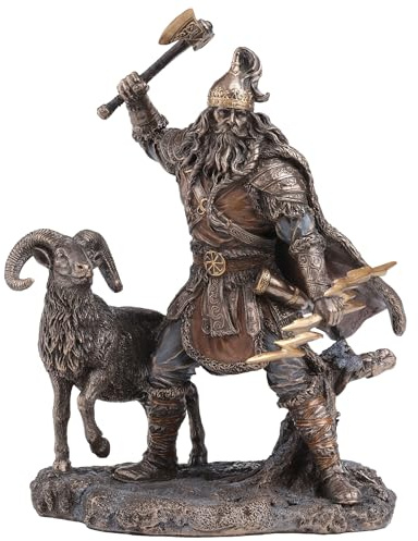 Veronese Design Escultura de resina fundida en frío con acabado de bronce de Perun de 8 5/8 pulgadas