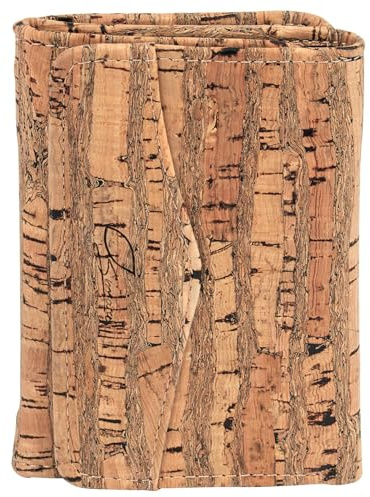 Simaru Damen Geldbörse, Portemonnaie aus Kork, Veganer Damengeldbeutel für 9+Karten, RFID-Schutz, Schein- & Münzfach (Raizes)