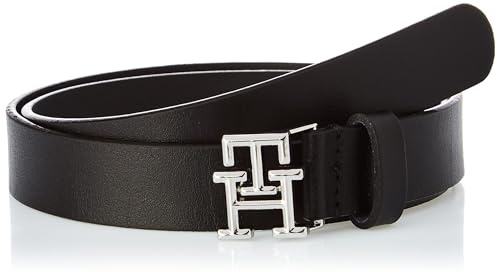 Tommy Hilfiger Damen Gürtel Logo 2,5 cm Ledergürtel, Schwarz (Black), 95 cm
