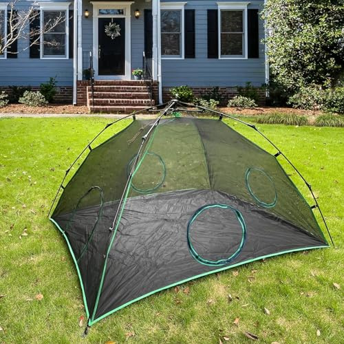 Pawtenda Outdoor Cat Enclosures, Dome Outdoor Cat Tent with Storage Bag, Green Cat Tents for Outside, Portable Cat Playpen, Suit for Cat, Rabbit and Puppy
