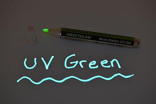 DirectGlow Blacklight Reactive Daytime VisibleUV Ink Ultraviolet Reactive Marker Security Identification (Medium Tip, Green, Marker Only)