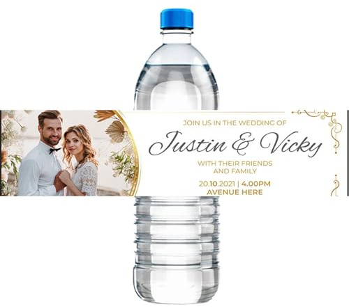 30pcs Kundenspezifische Hochzeit Flaschenetiketten, DIY Foto Text Hochzeit Aufkleber, Benutzerdefinierte Wasserflasche Etiketten Hochzeit, Wasserflasche Etiketten Hochzeit (14)