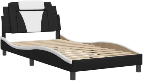 vidaXL Bettgestell Viana mit LED ohne Matratze Schwarz und Weiß 100x200
