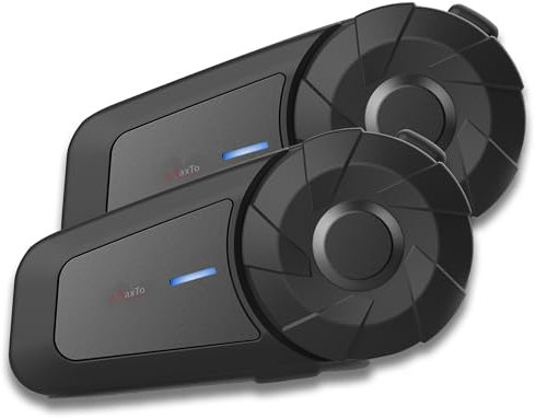 Interfono casco moto bluetooth, MX1 auricolari moto casco per caschi da moto per 2 piloti,portata 800m,CVC + DSP Funzione di Riduzione del Rumore, Assistente Vocale,IP67 Impermeabile,2 pezzi