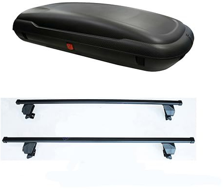 KIT BOX Baule da tetto Auto COMPATIBILE con VW Golf VII 7 prodotte dal 2012 al 2019 KIT con Barre Portatutto MISURA BOX cm. 168 x 75 x 37-60134 - DLKIT48G - M12680000