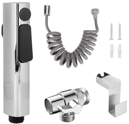 Miawtro 4PCS Handheld Bidet Toilet Sprayer Kit, Stainless Steel Bidet Sprayer, Bidet Shower with Abs Flexible Telescopic Shower Hose for Personal Hygiene Pet Bathing