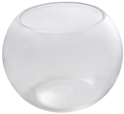Happyyami Terrarium Glass Aquariums 20cm Round Fish Bowls for Fish Fish Tank Simple Design