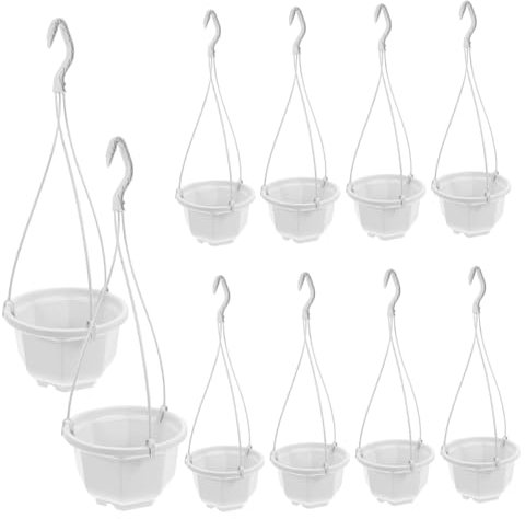 PRETYZOOM 10 Set Vaso Succulento Pothos Chlorophytum Fioriere Sospese Per Interni Fioriera Sospesa Per Orchidee Piccole Fioriere Sospese Portavasi Per Piante Vasi Sospesi Plastica Bianca