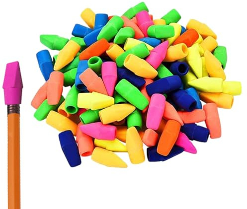 Pencil Top Erasers | ERASS CAPS Söt toppare raderare - raderare för pennor tillbaka till skolfestgåvor, 50st/100 st/200 st, färg slumpmässigt