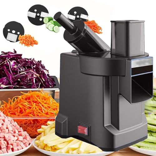 Cortadora De Verduras EléCtrica 3 En 1, Trituradora, Picadora Y Cortadora En Tiras. Nueva Y Mejorada MáQuina Picadora De Alimentos AutomáTica Comercial Multifuncional Con Puerto Dual,Dualport