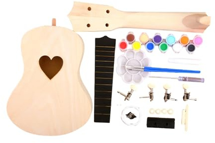 Kit fai da te per ukulele per bambini principianti 4 corde pittura legno costruire il proprio