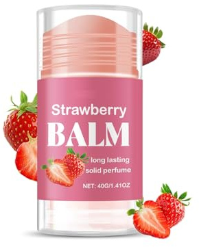 XJBD Bastoncino profumato solido alla fragola, profumi portatili per fragranze da donna, profumo naturale di frutta, fragranze di lunga durata, balsamo da viaggio, leggero e antiaderente, 40 g
