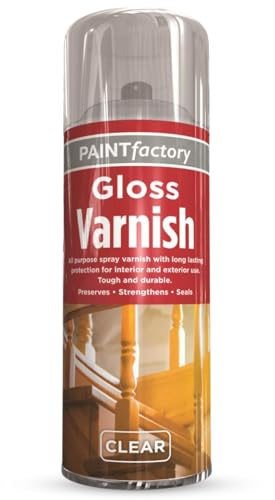 Gloss Varnish Spray Clear 400ml – Durable Protective Top Coat for Wood, Metal & Surfaces – Long Lasting Clear Sealant for Indoor & Outdoor Use, Waterproof Gloss Finish Protective Spray - 1749PR