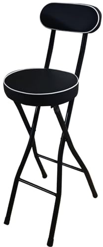 Sgabelli da bar pieghevoli portatili con seduta imbottita in poliuretano, altezza 60 cm, design compatto, per cucina, bar, attività all'aperto e negozi