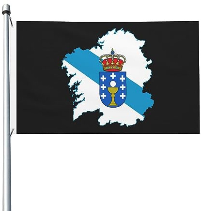 Mapa De Galicia Banderas Decorativas Pancarta Colores Vívidos Bandera De Jardín Para Fiesta Callejeras Exterior 3X5Ft