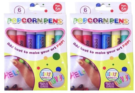 Générique Marqueur velours gonflé, 3D stylos à dessin Bubble Popcorn | 2 boîtes marqueurs peinture gonflés, stylos gonflés magiques à bulles, stylo à bulles d'impression couleur bricolage