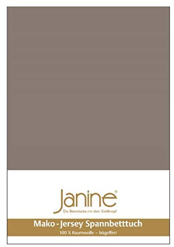 Janine Spannbetttuch 5007 Mako Jersey 180/200 bis 200/200 cm Taupe Fb. 57