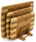 Relaxdays Planches à découper Set de 3 pièces avec support en bois de Bambou naturel rayé design moderne et pratique, nature