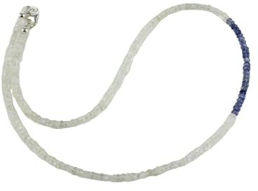 Regenbogen Mondstein mit Iolith kette,edelsteinkette,Collier,Halskette,Blau,Edel