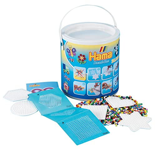 Hama 20,000 Beads, 5 pin Plates, Square, Round, Hexagon, Heart, Star, tac, Design Sheet, Guide and Ironing Paper