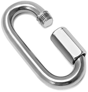 QWORK 2 Stück Edelstahl Schraubverbinder M12, kettenglied, Schraubkarabiner mit 1100kg Tragkraft