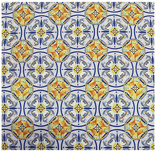 Russo Tessuti Tessuto Cotone Arredo Panama Maioliche Mattonelle VIETRI Sicilia Stile Siciliano-Avion