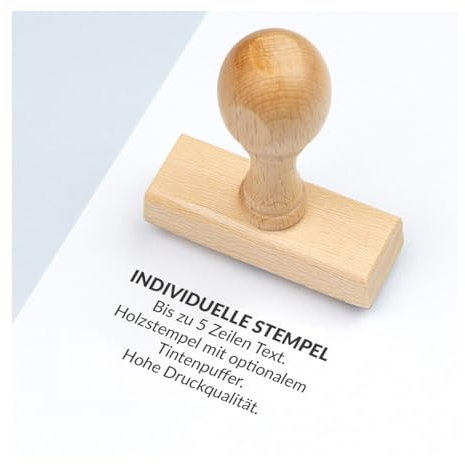 Holzstempel mit Wunschtext personalisieren, individueller Stempel als Namensstempel, Adressstempel (Klein (40x18mm))