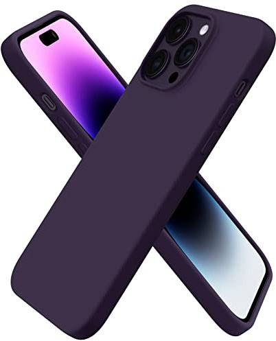 ORNARTO for iPhone 14 Pro Max Cases, Slim Liquid Silicone Cover-Elderberry | iPhone 14 Pro Max 6.7 inch, 3-Layer Protection, Soft-Touch Silicone, Slim Grip, Full Coverage, Elderberry