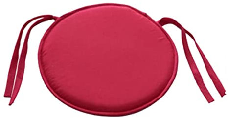 SunaOmni Cuscini Rotondi per Interni ed Esterni, Confezione da 2, Morbidi, Lavabili, Rosso, Tinta Unita, Poliestere e Cotone, Laccetto