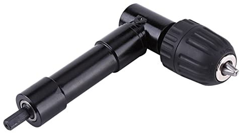 Changor Right Angle Drill Attachment, 90 Degree Drill Attachment Adapter Keyless Drill Chuck Converter Adapter for Tight Corner Workspace