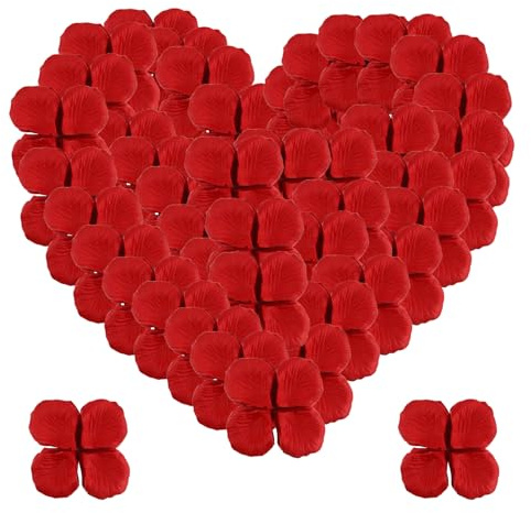 ZOENHOU 10000 PCS Red Rose Petals, Fake Roses Petal, Artificial Silk Rose Flower Petals for Valentine Day Wedding Anniversary Romantic Decoration