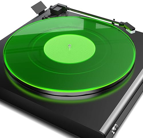 Turntable Mat Record Platter Slipmat: Acrylic Record Player Platter Vinyl Slipmat for Turntables Antistatic Tighter & Defined Bass, Green